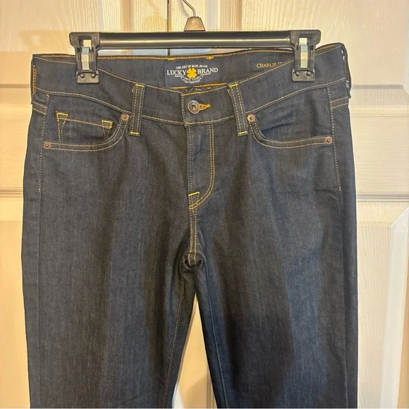 Lucky Brand Charlie Flare Fit Blue Dark Wash Jeans Womens 4x27 - Picture 3 of 11